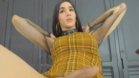 slutty latin chick In underware Faps Her Girlcock