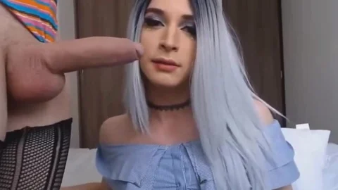 breasty Trans Sucked gigantic Hard shlong