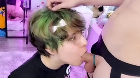 concupiscent Femboy Sucks A Flacid Piece Of penis