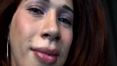 sexy Redblowjob tgirl hammers her man