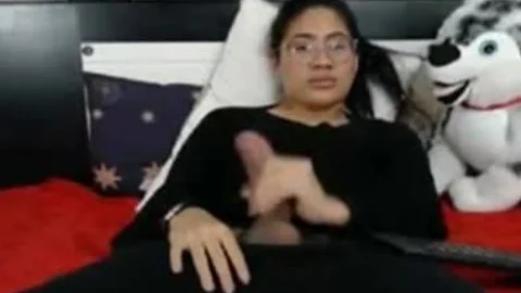 large cock Jacking Off Her massive rod