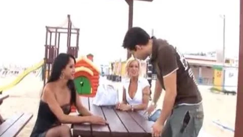 Two Brazilian lady-boy legal age teenagers At ass 3some With One Stranger boy