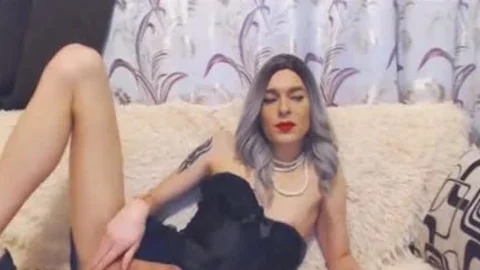 horny White shemale Strokes On Her biggest Hard 10-Pounder