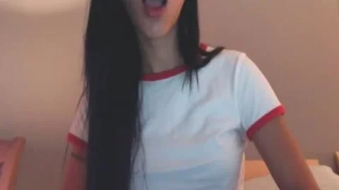 Nerdy sheboy With Glasses Masturbates Her big rod Showing wazoo hole