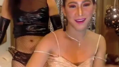 tranny couple Flaunting Their asses Live On web camera
