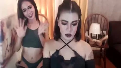 Two tranny babe Having delicious And Intense Shows