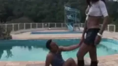 Redhead t-girl gets Satisfaction Outdoor