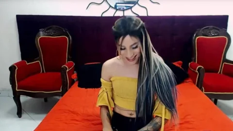 tranny playgirl With Tattoo Masturbate On web camera