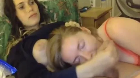 tasty hottie Sucks On breasty shemale moist weenie