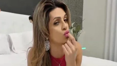 Sultry sheboy Janaina Carvalho undresses And nails Herself With A vibrator
