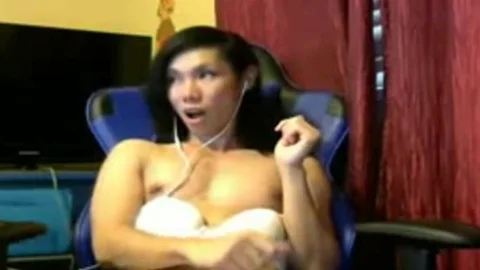 nasty Ladyboy Strokes Cums 4