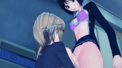 Futa Miku plows Hibiki On A Table, Cums In Her slit.
