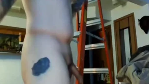 joy sex toy Action Using A Ladder And Cums At twenty:twenty