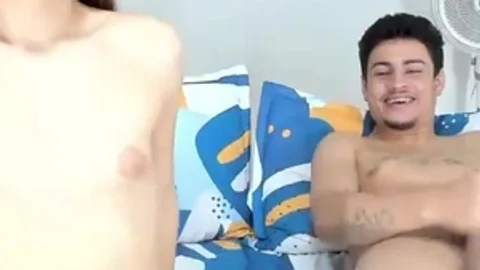 Petite latina Trans cutie And Her Boyfriend Mutual engulf cock On cam