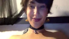 dirty gal In Belled Choker Orgasms Intensely