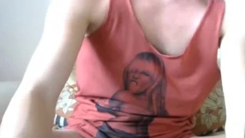 horny blond tranny Jerking Online