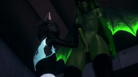 Furry Yaoi 3D - dark Cat oral stimulation-service To Dragon