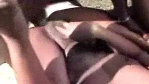 latin chick Beauty And black dude Outdoor Ma