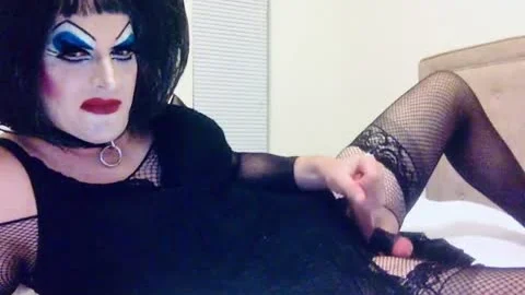 humongous Makeup Sissy SlutDebra Strokes Herself For Web Fans