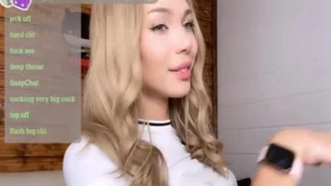 Petite Russian blonde tranny Masturbates On cam