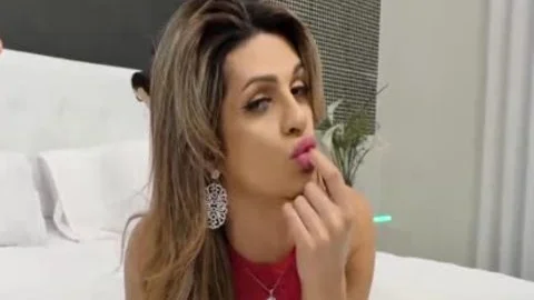 Sultry sheboy Janaina Carvalho undresses And nails Herself With A vibrator