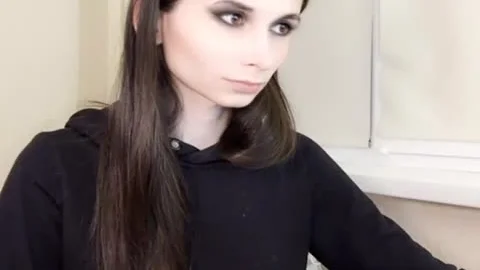 Skinny Pale Goth Trap On web camera