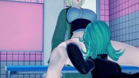 Futa Tatsumaki bonks Tsunade In The beauties Locker Room, One Punch X Naruto anime.