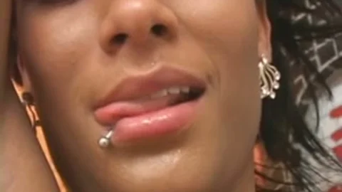 ebony transsexual In Red stockings Fondles shlong