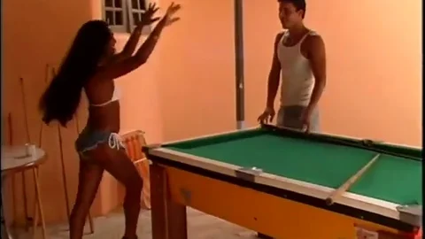 latina chick bandslamed On A Pool Table