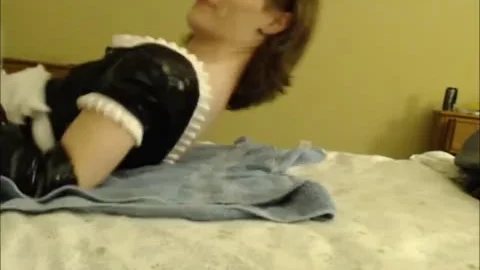naughty lady-man In French Maid Outfit Selfsucks Her Large schlong For large O!