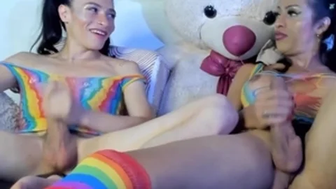 lusty shemales Fap Their penises together