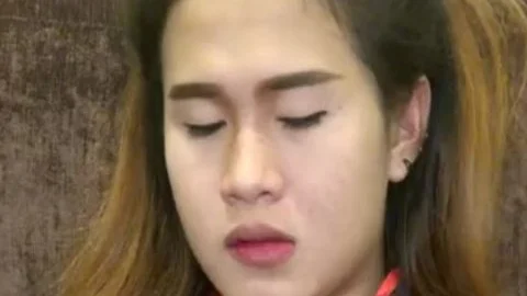 asian Ladyboy Member Stiffens In face hole