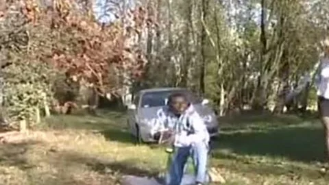 blond TS bangs black man From Park