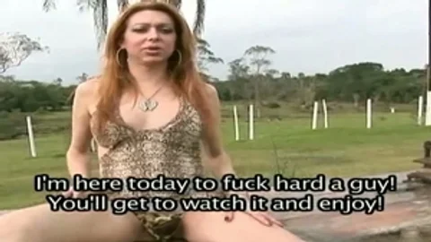 blonde t-girl boning dude Outdoor