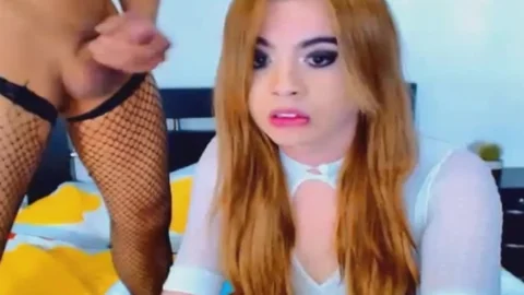 hot ladyboy In darksome And White Fishnet nylons