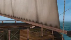 3D Cartoon lady-man playgirl slammed On A Pirate Ship
