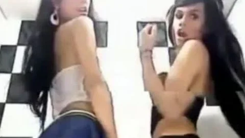 Two charming sheboys In delicious lingerie webcam Show