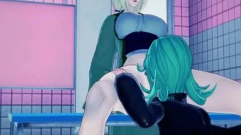 Futa Tatsumaki bonks Tsunade In The beauties Locker Room, One Punch X Naruto anime.