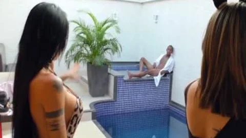 Two pretty sheboys Lure A teen Into sofa