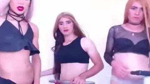 pretty ladyboys Undressing And Jacking cock