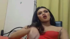 oriental tranny Solo large And Hard penis Jerking