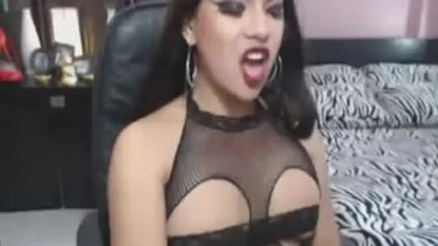 tranny Strokes wang while Stimulating nipps