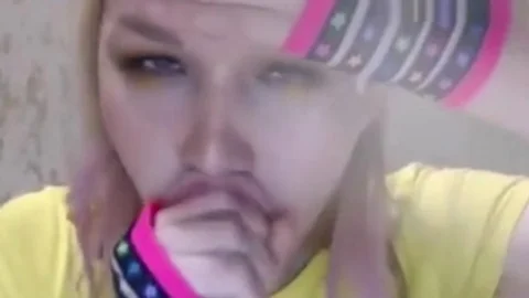 Blond shelady Deepthroats Her fake penis And plows Her arse