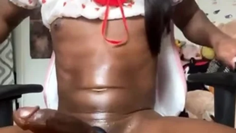 darksome Trans playgirl Wanks Hard And shoots large cum At 17:47