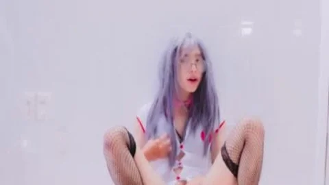 filthy Sissy Nurse Masturbating With Foxtail & butthole
