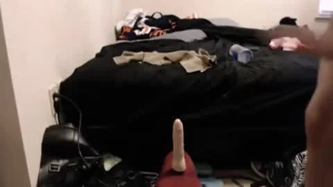 slutty sheboy Rides A sex tool And Wanks Off