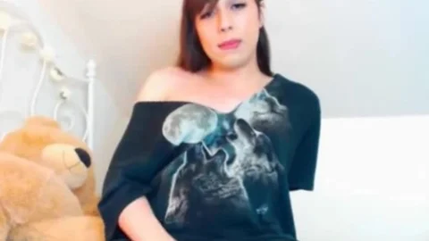 pretty ladyboy Masturbates two