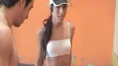 teen Argentina Crossdresser nailing Outdoor