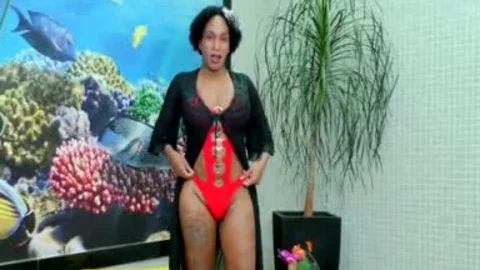 TS Granny Adrieli Pinheiro Self Sucks Her monstrous Horse cock And Cums In throat