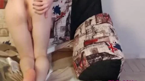 attractive brunette ladyman Jerks bushy small cock